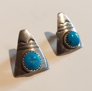 Sterling Vintage Turquoise Native American earrings